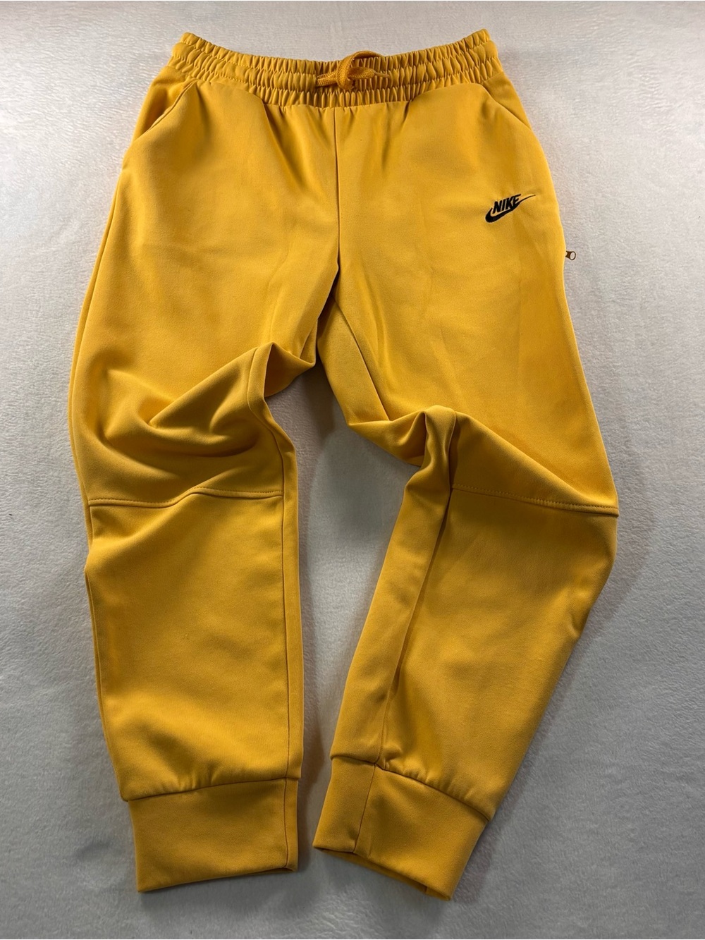Nike Women’s Yellow Fleece Joggers with Black Swoosh